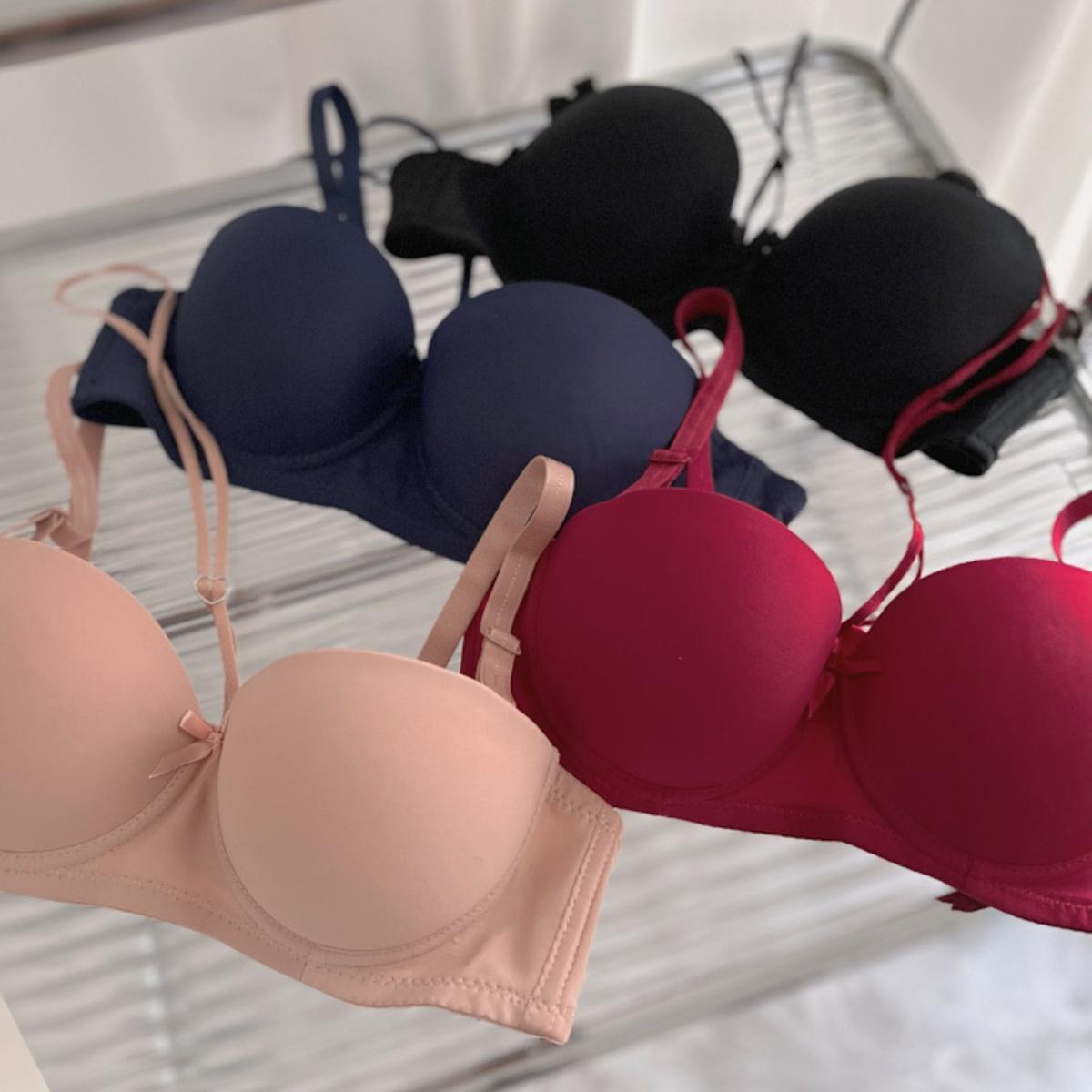 คล้องคอไร้รอยต่อ Push Up เซ็กซี่ครึ่งถ้วย บราดันทรงมัน บราหลังสวยไม่มีสายหนัง ny121 Women ผู้หญิง