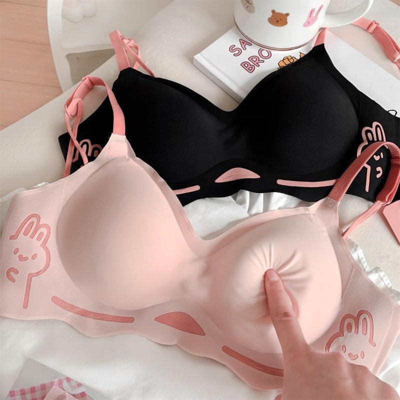 Rabbit ชุดชั้นในไร้รอยต่อผู้หญิงเต้านมเล็กรวบรวมนุ่มสบายรองรับ 0.8 ny071 Lady เสื้อผ้า