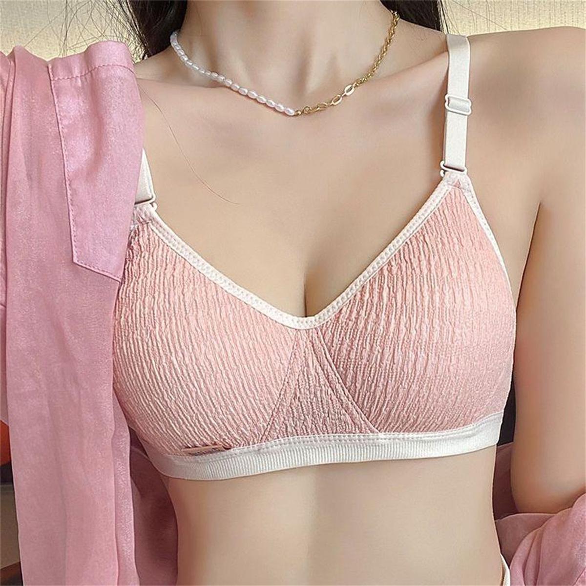 เสื้อชั้นในผ้าฝ้าย 100% ฟองน้ำในตัวชุดชั้นในนุ่มสบายBra ที่ไม่มีสายหนัง ny039 ผู้หญิง Women Clothing Lady
