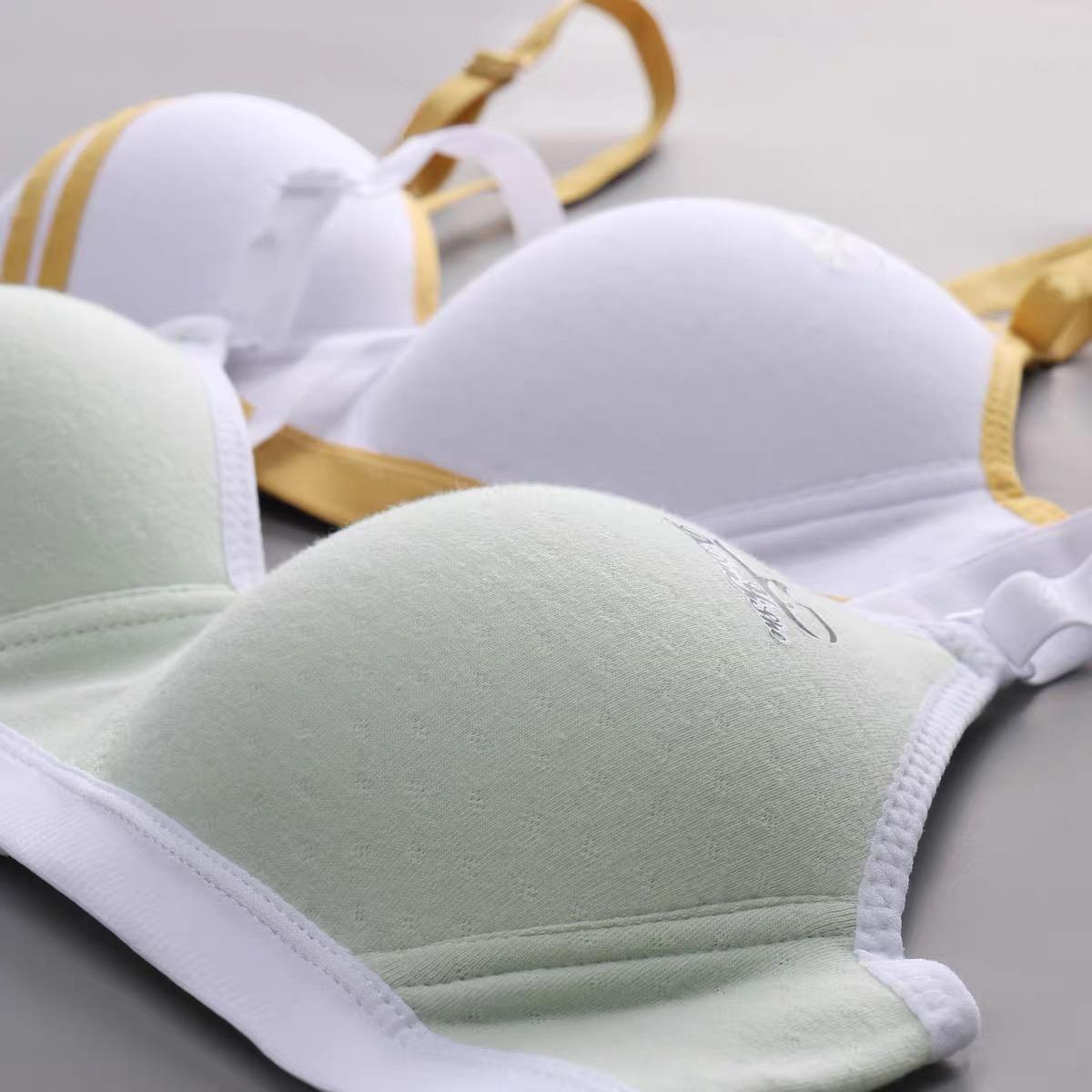 ผ้าฝ้าย 100% Bra No Trace High School Girls Bra บางส่วน Bra น่ารักขนาดเล็ก ny520 Clothing Women ผู้หญิง เสื้อผ้า