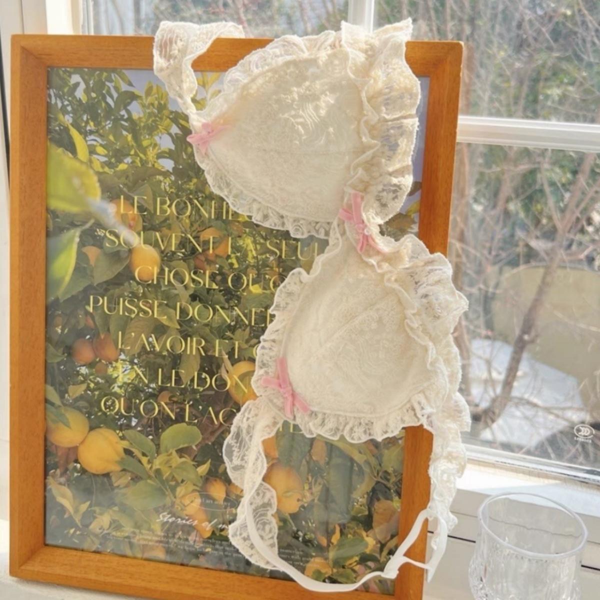 Sweetheart Lolita น่ารักสาวญี่ปุ่นชุดชั้นใน ไร้สายสีชมพูโบว์เล็กนักเรียน Bra Lny79 Women ผู้หญิง Clothing เสื้อผ้า