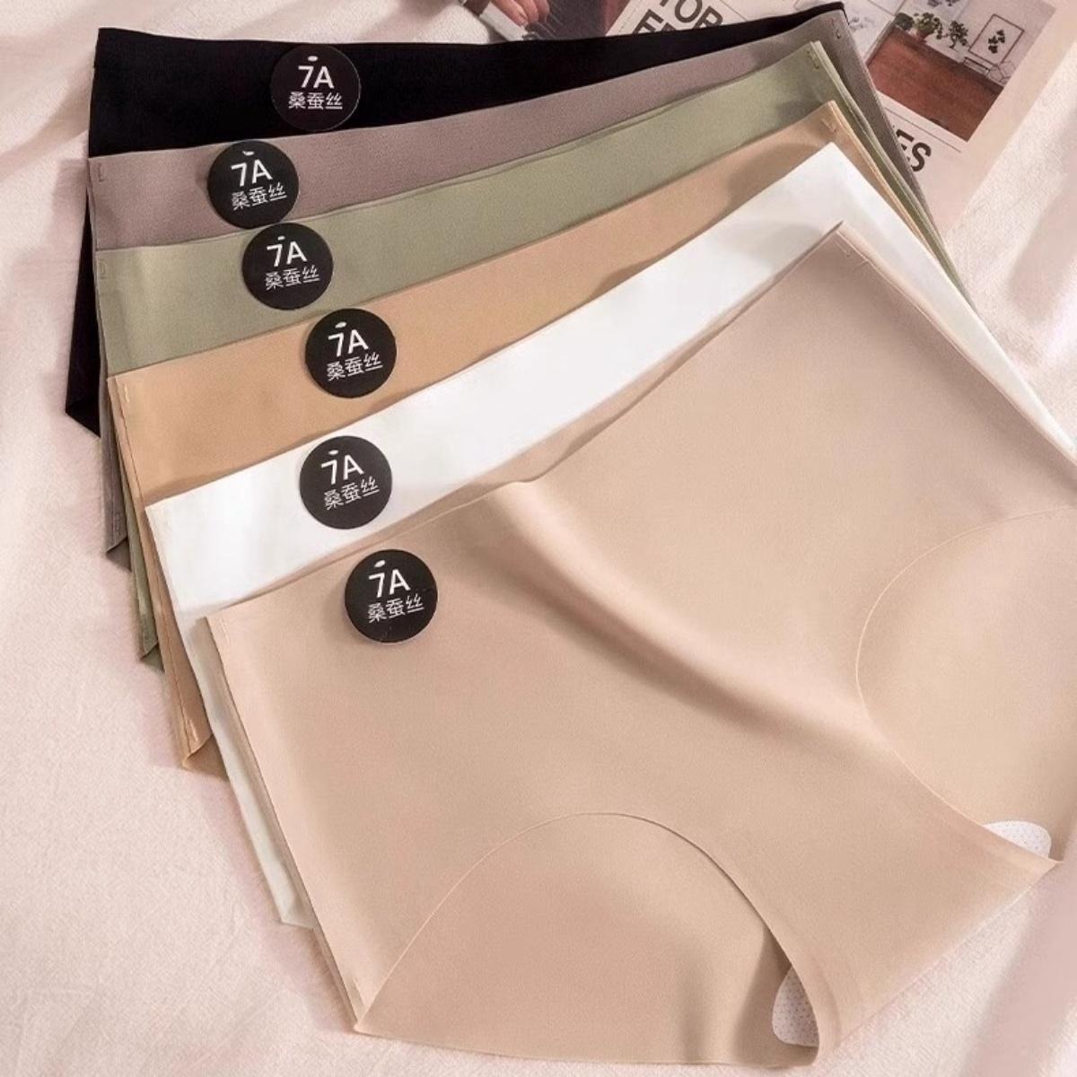 7A Mulberry Silk Modal ชุดชั้นในสตรีผ้าฝ้าย  กลางเอวไม่มีรอยต่อ Breathable ญี่ปุ่นกางเกงสีทึบ  nk118 Lady Women กางเกงใน Clothing