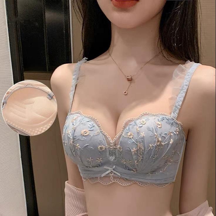 ชุดชั้นในลูกไม้ปักปักเซ็กซี่ของเด็กผู้หญิงถ้วย AA ด้านบนแสดงชุดชั้นในใหญ่หน้าอกแบนชุดชั้นในดันทรงหน้าอกเล็ก ny096 Lady Women Clothing เสื้อผ้า