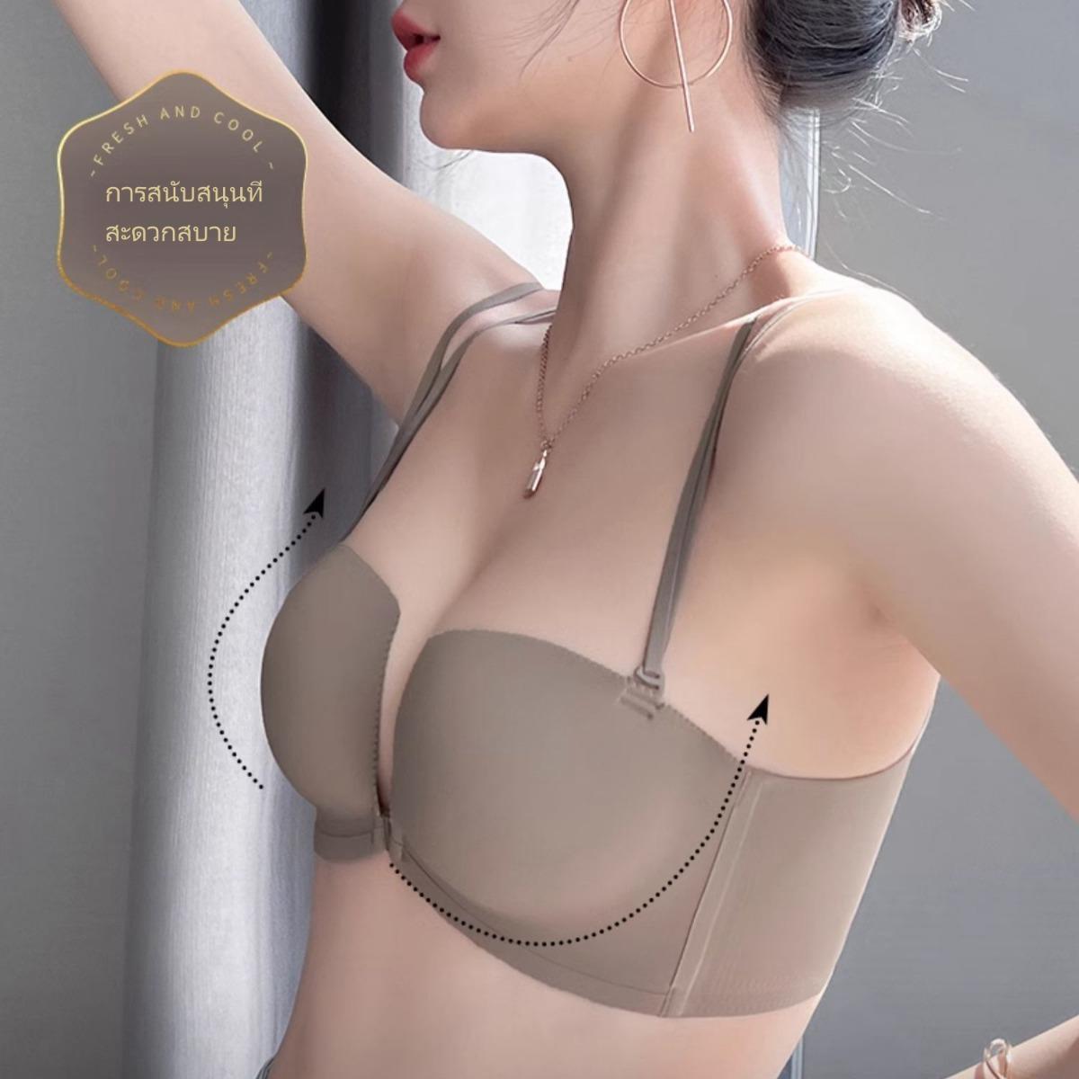 ชุดชั้นในติดกระดุมหน้าสำหรับผู้หญิงหน้าอกเล็ก ดันทรง หลังสวย บราสุดเซ็กซี่ สไตล์บาง Summer  ny031 Lady เสื้อผ้า