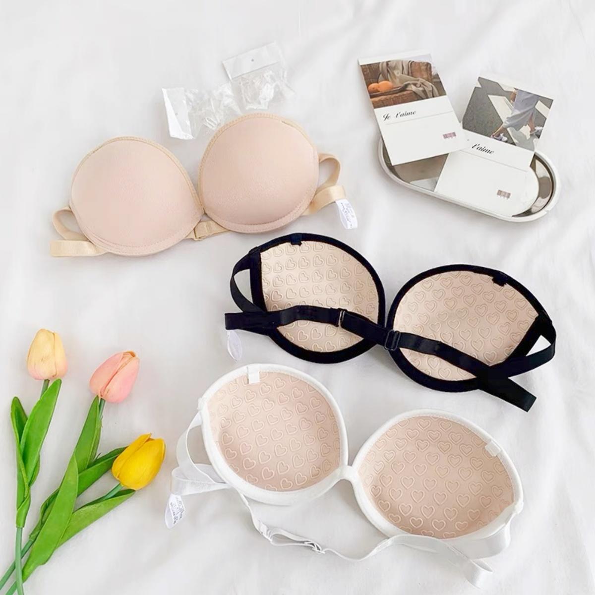 No wire bra ที่มองไม่เห็น push-up เต้านมเล็กไม่มีลวดหนาซิลิโคนรูปหัวใจกันลื่นสำหรับผู้หญิง ny108 เสื้อผ้า Clothing Women