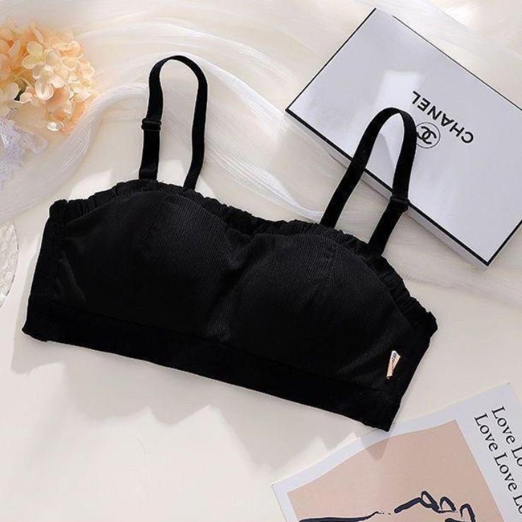 บราไร้โครงดันทรงกันลื่น girly ผ้าฝ้ายบางน่ารัก 0.5  ny074 Lady ผู้หญิง