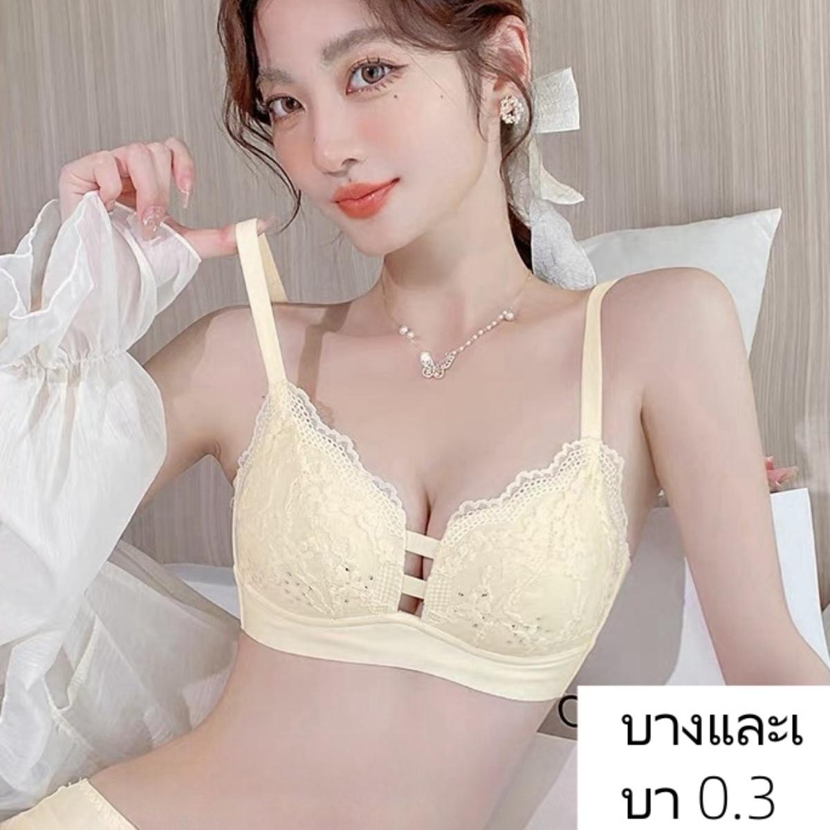 Hole Cup ชุดชั้นในระบายอากาศของผู้หญิงบางเฉียบไร้สายเซ็กซี่ลูกไม้ Bra  ny016 เสื้อผ้า Women Clothing บรา