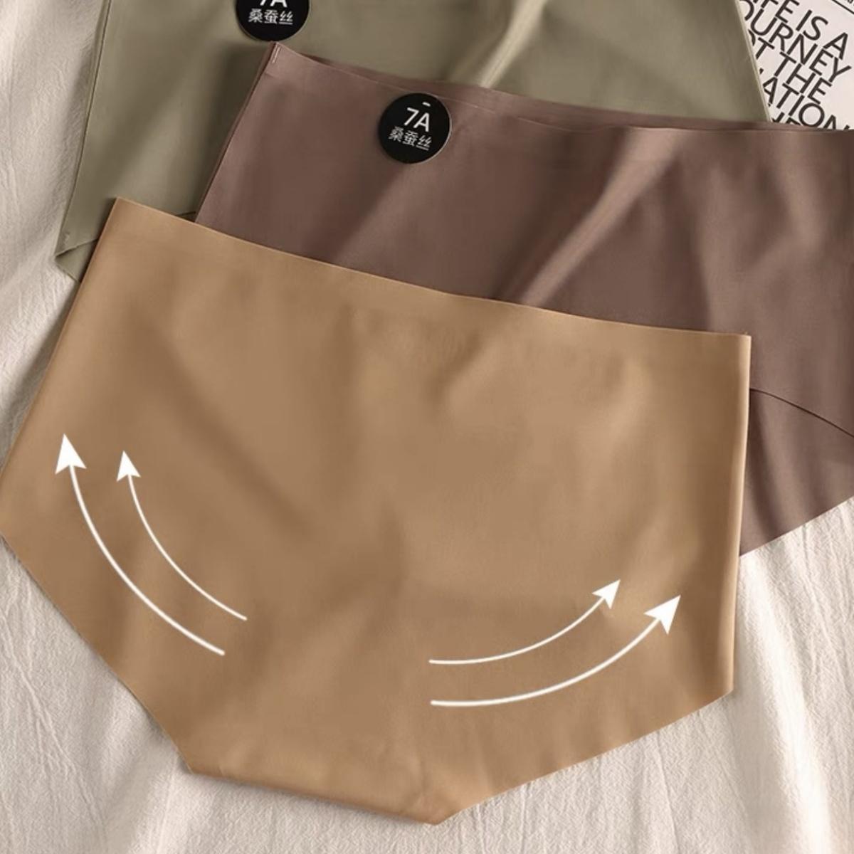 7A Mulberry Silk Modal ชุดชั้นในสตรีผ้าฝ้าย  กลางเอวไม่มีรอยต่อ Breathable ญี่ปุ่นกางเกงสีทึบ  nk118 Lady Women กางเกงใน Clothing