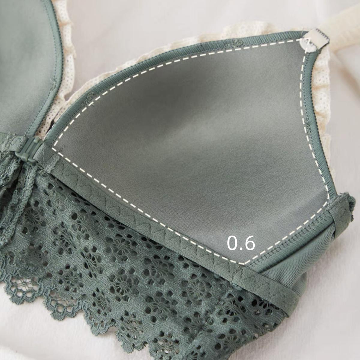 Thin Wireless Front Button Bra บราสามเหลี่ยมคัพ French Bra  ny032 Women ผู้หญิง Clothing เสื้อผ้า