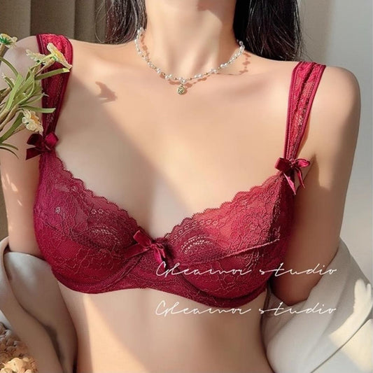 ฝรั่งเศสสีม่วงบางเฉียบระบายอากาศลูกไม้เซ็กซี่ของผู้หญิงชุดชั้นในดันขึ้นชุดชั้นในชุด ny116 Women Lady Clothing เสื้อผ้า บรา กางเกงใน