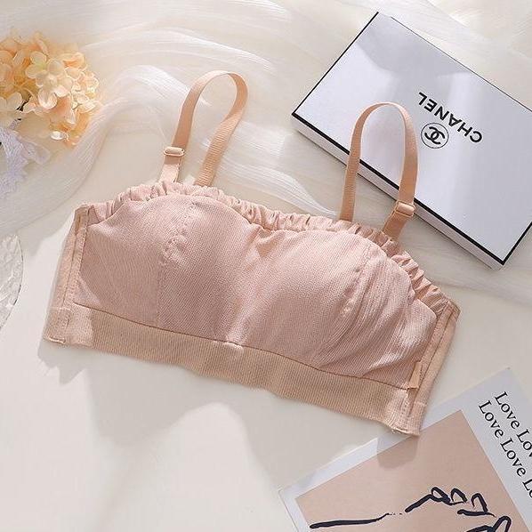บราไร้โครงดันทรงกันลื่น girly ผ้าฝ้ายบางน่ารัก 0.5  ny074 Lady ผู้หญิง