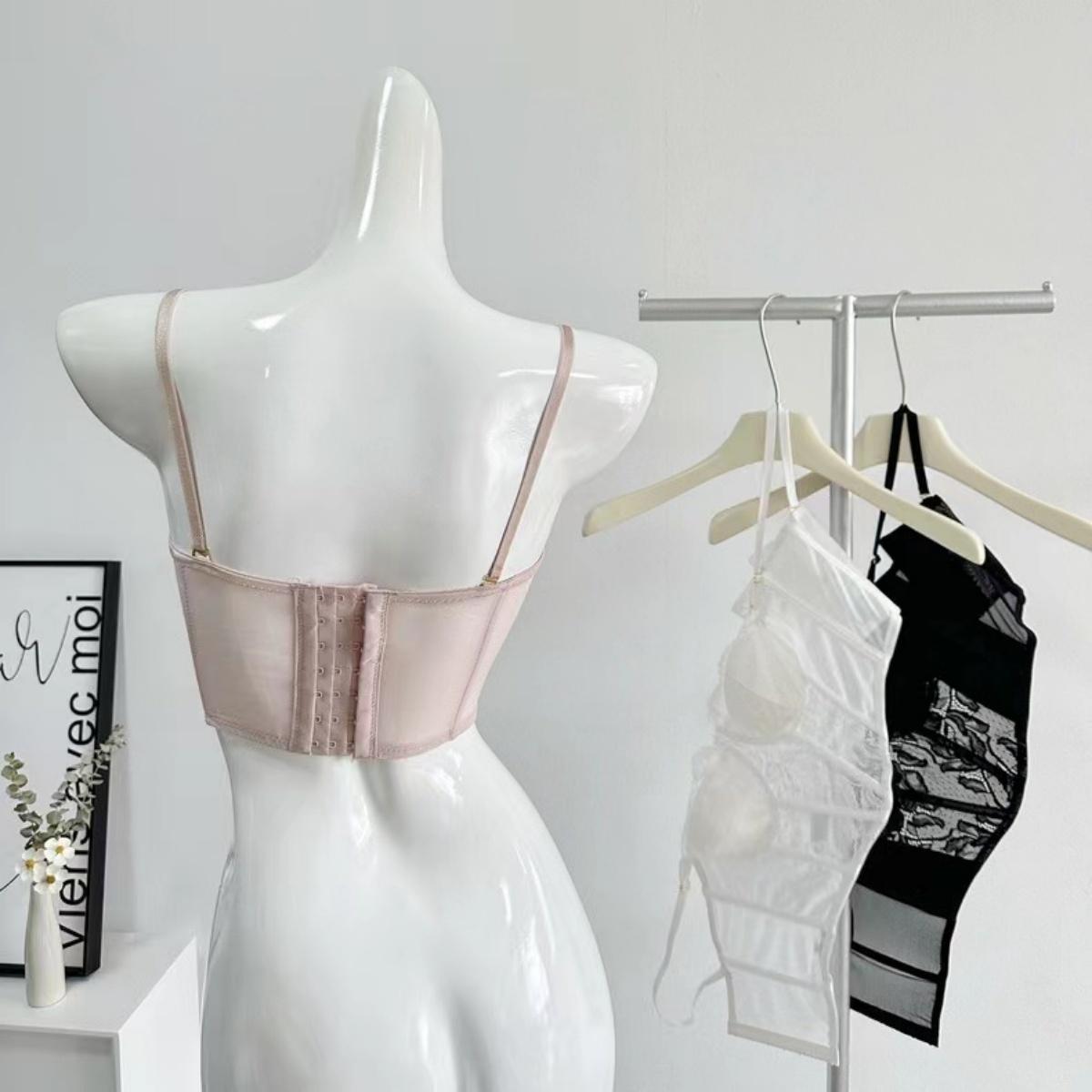 บราสายเดี่ยว บราก้างปลา เซ็กซี่ เสื้อเกาะอกมีบราลูกไม้ ny060 ผู้หญิง Clothing Women Lady Underwear กางเกงใน
