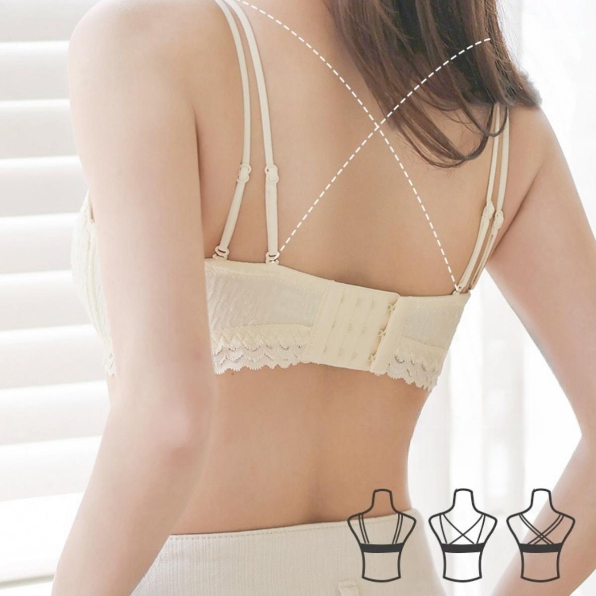 Girly Lace Bowชุดชั้นในไร้สายเต้านมเล็กPush Upภาษาฝรั่งเศสคำสามเหลี่ยมคัพBra   ny100