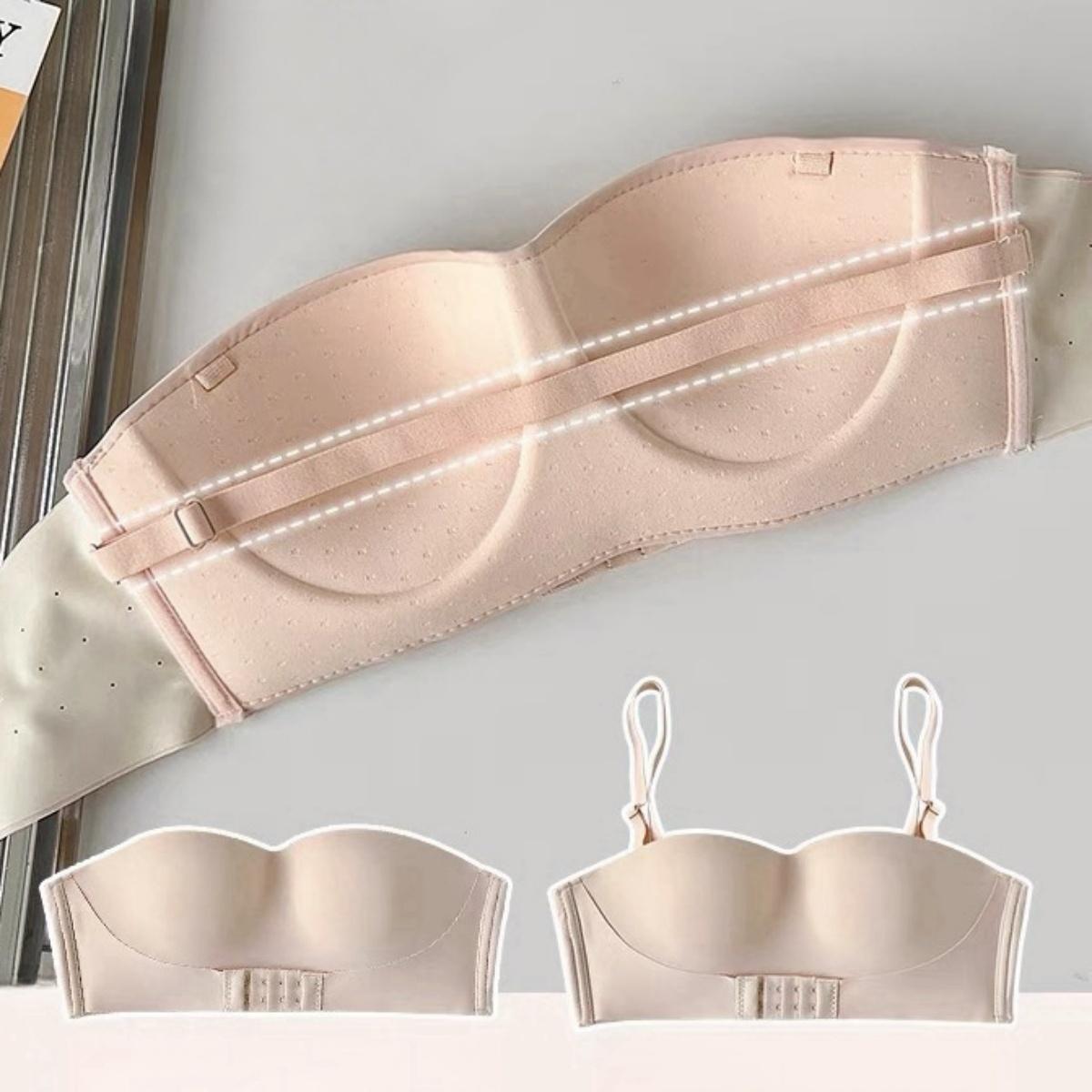 ปุ่มด้านหน้าชุดชั้นในที่ไม่มีสายหนังผู้หญิง Push-Up Bra ไร้รอยต่อฤดูร้อนบางชุดชั้นในที่มองไม่เห็น ny085 Clothing Women เสื้อผ้า ฟองน้ำ