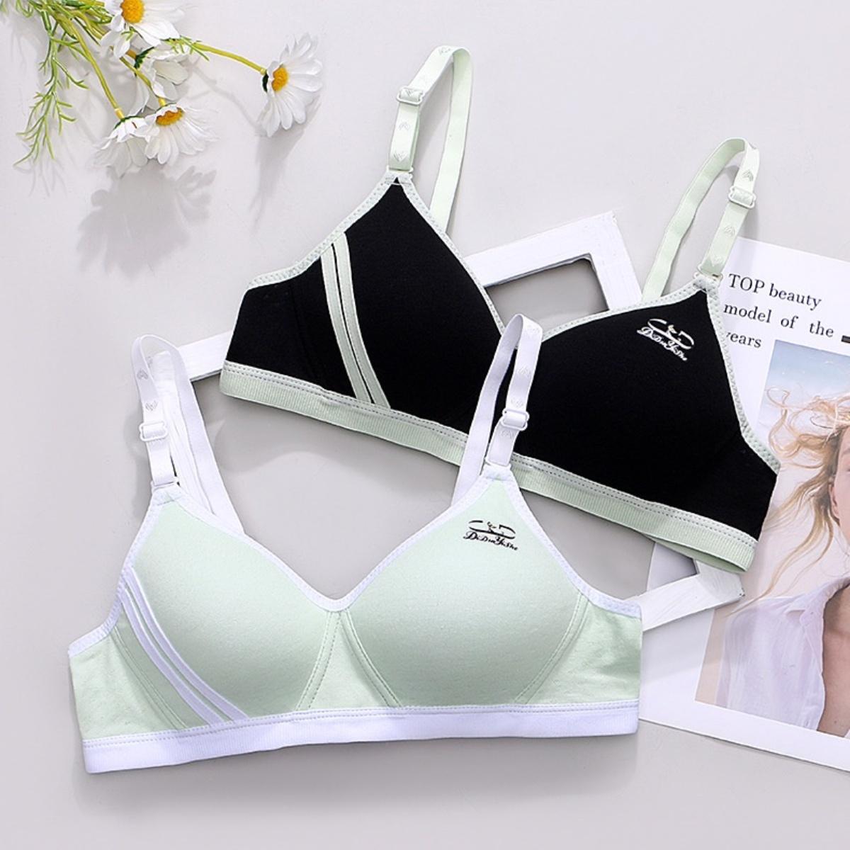 ผ้าฝ้าย 100% Bra No Trace High School Girls Bra บางส่วน Bra น่ารักขนาดเล็ก ny520 Clothing Women ผู้หญิง เสื้อผ้า
